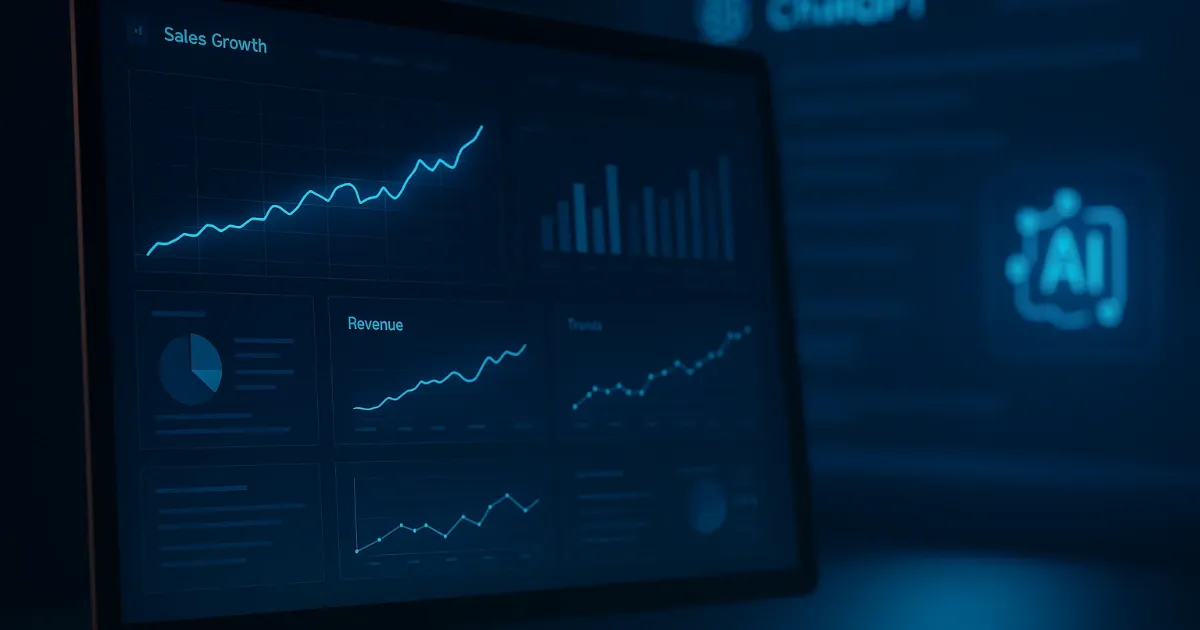 AI marketing dashboard showing ChatGPT-driven customer growth insights.